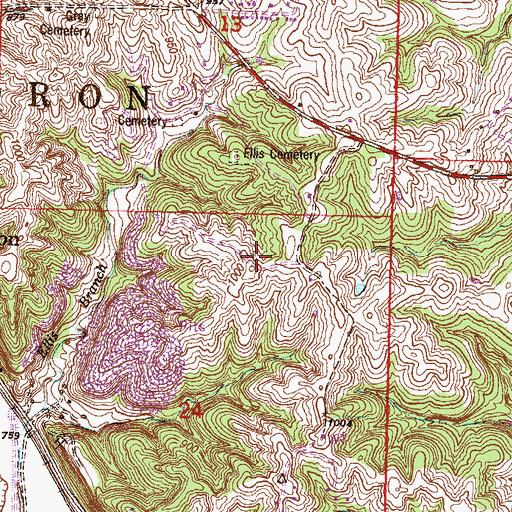 Topographic Map of Township of Waldron, MO
