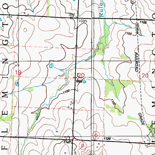 Topographic Map of Township of Flemington, MO