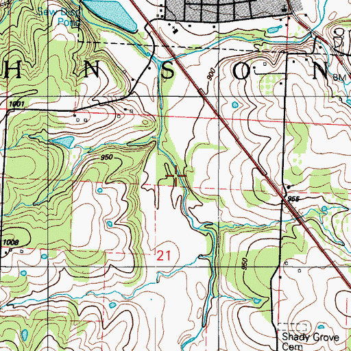 Topographic Map of Township of Johnson, MO