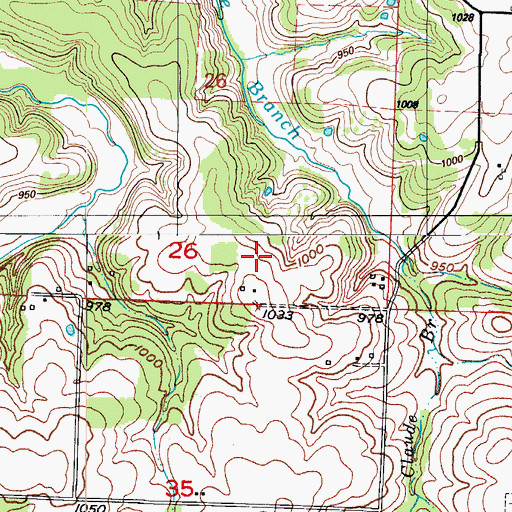 Topographic Map of Township of McKinley, MO