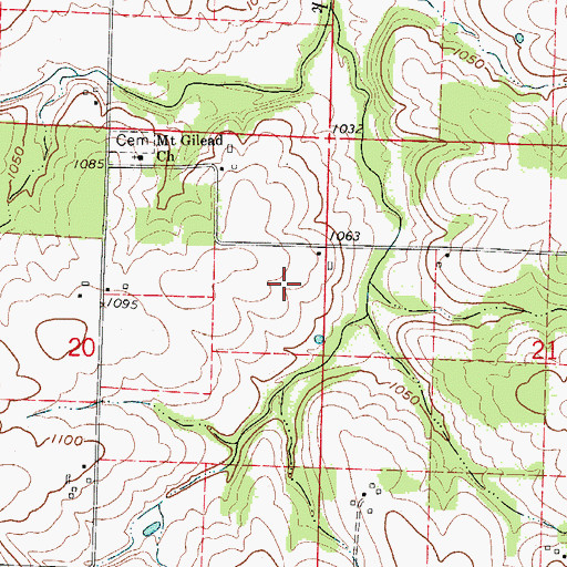 Topographic Map of Township of Southeast Marion, MO