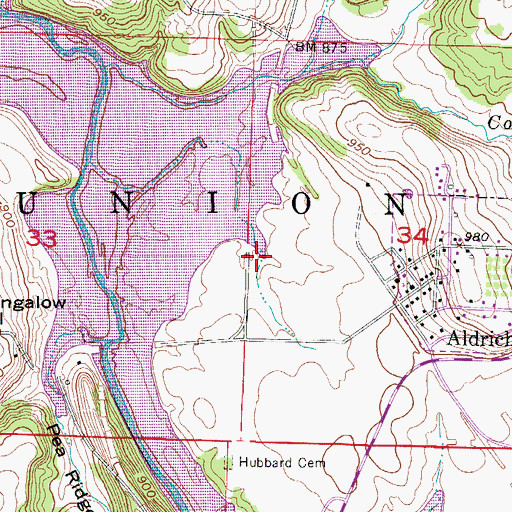 Topographic Map of Township of Union, MO