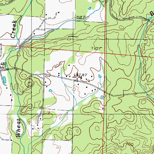 Topographic Map of Crystal Hill Church, AR