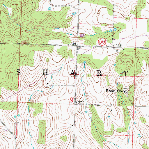 Topographic Map of Township of Wishart, MO