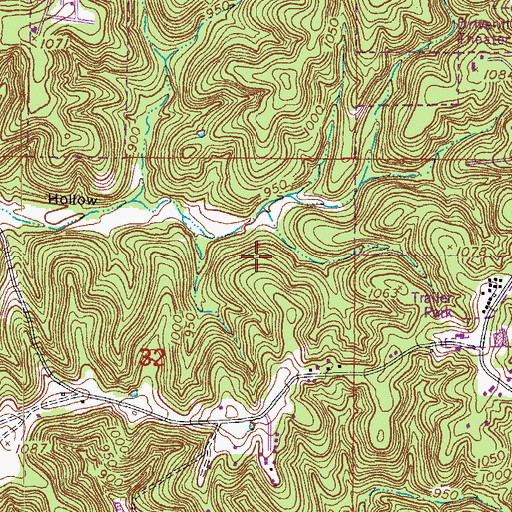 Topographic Map of Township of Cullen, MO