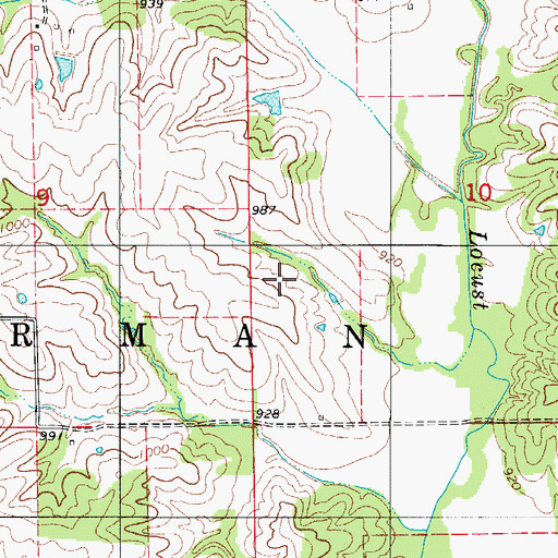 Topographic Map of Township of Sherman, MO
