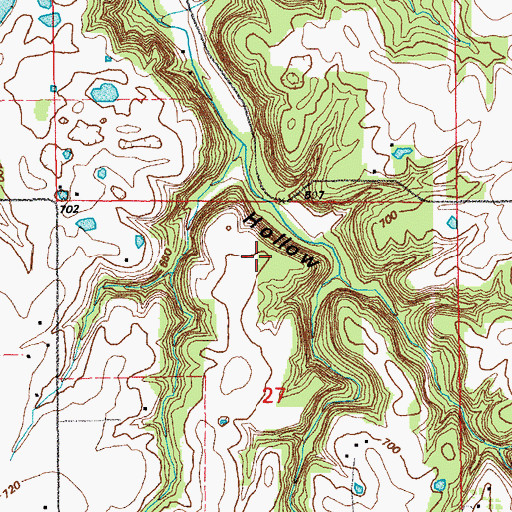 Topographic Map of Township of Center, MO