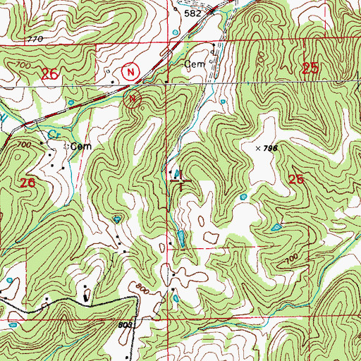Topographic Map of Township of Saverton, MO