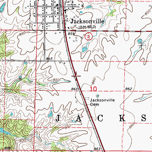 Topographic Map of Township of Jackson, MO