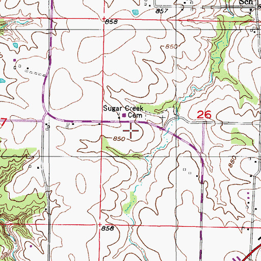Topographic Map of Township of North Sugar Creek, MO