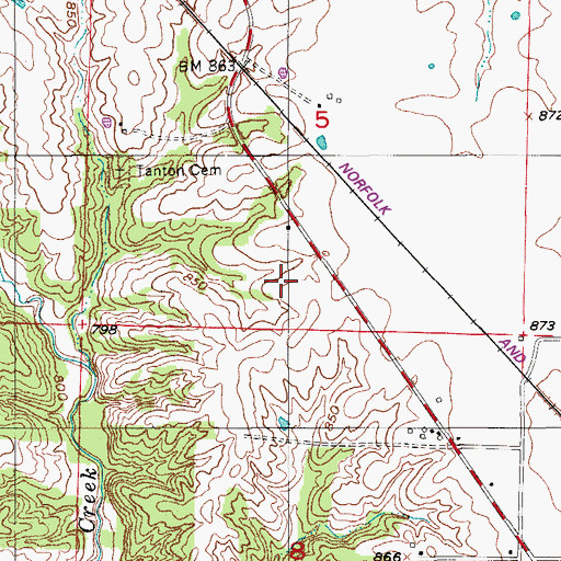 Topographic Map of Township of Prairie, MO
