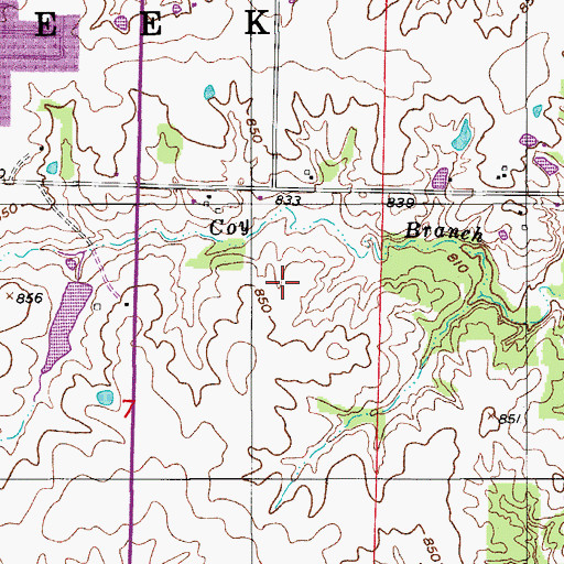 Topographic Map of Township of South Sugar Creek, MO