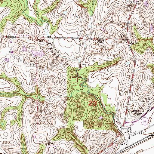 Topographic Map of Township of Camden, MO
