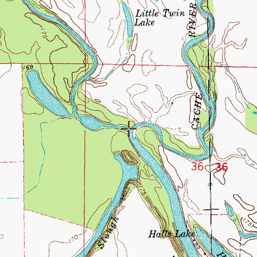 Topographic Map of Culotches Bay Slough, AR