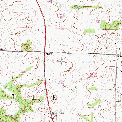 Topographic Map of Township of Knoxville, MO