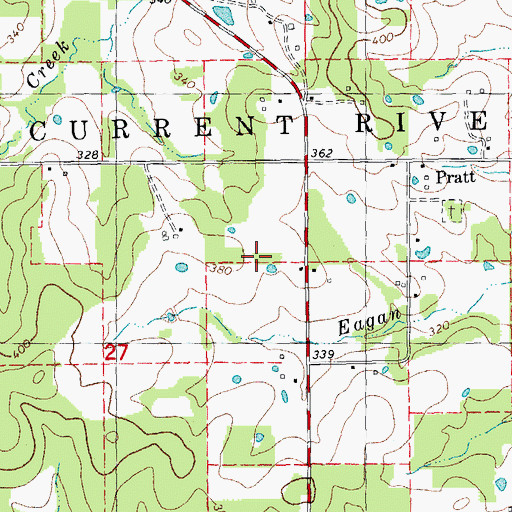 Topographic Map of Township of Current River, MO