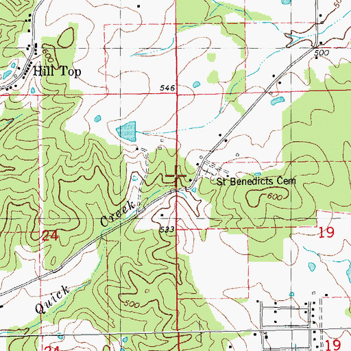 Topographic Map of Township of Doniphan, MO