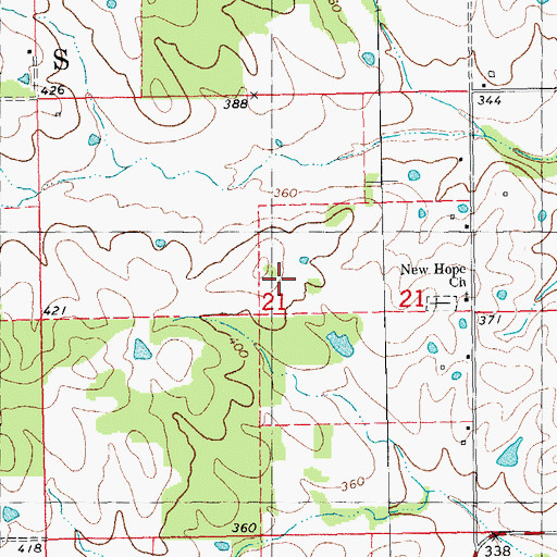 Topographic Map of Township of Harris, MO