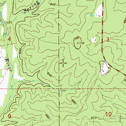 Topographic Map of Township of Jordan, MO