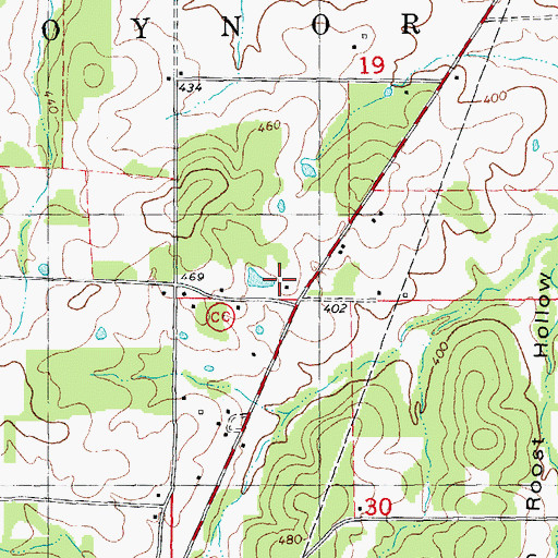 Topographic Map of Township of Poynor, MO