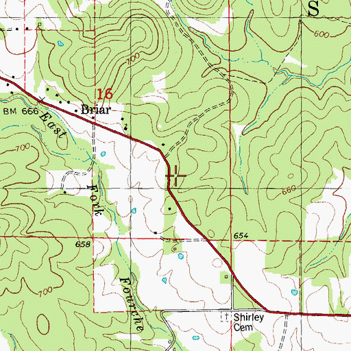 Topographic Map of Township of Shirley, MO