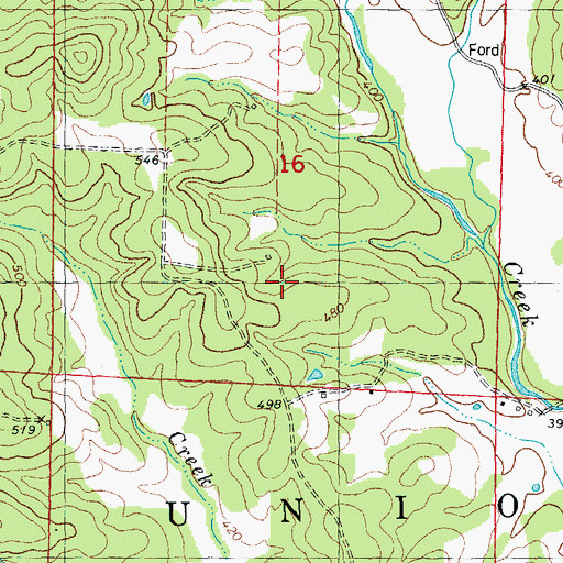 Topographic Map of Township of Union, MO