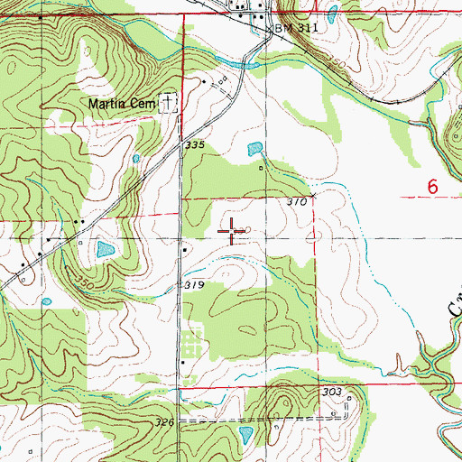 Topographic Map of Township of Varner, MO