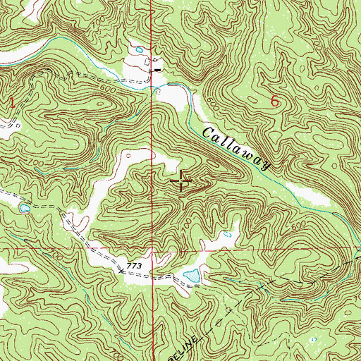 Topographic Map of Township of Boone, MO