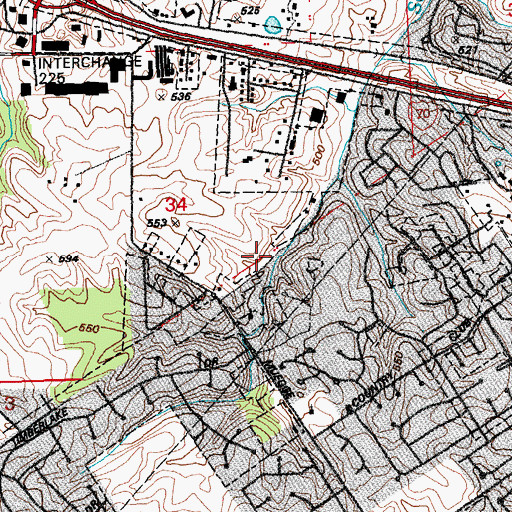 Topographic Map of Township of Cave Springs (historical), MO