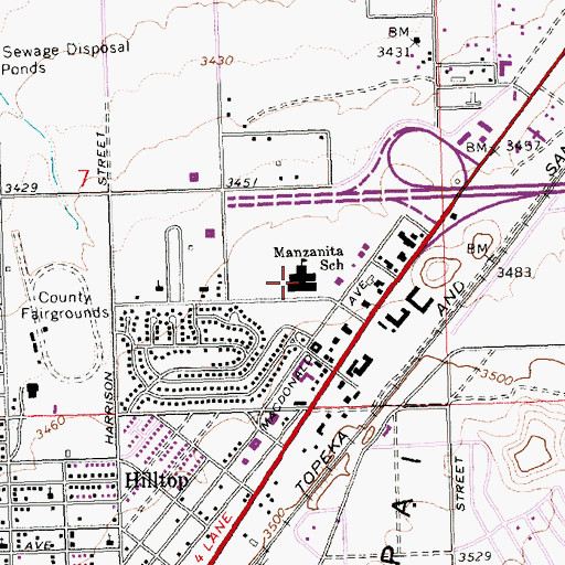 Topographic Map of Manzanita Elementary School, AZ