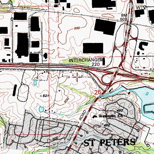 Topographic Map of Township of O'Fallon, MO