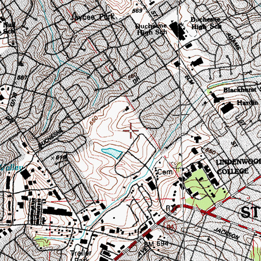 Topographic Map of Township of Saint Charles (historical), MO