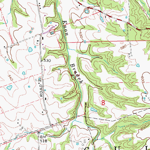 Topographic Map of Township of Wentzville, MO