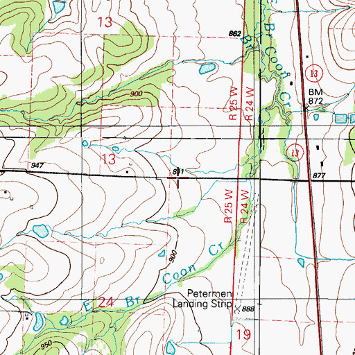 Topographic Map of Township of Collins, MO