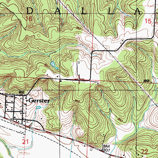 Topographic Map of Township of Dallas, MO