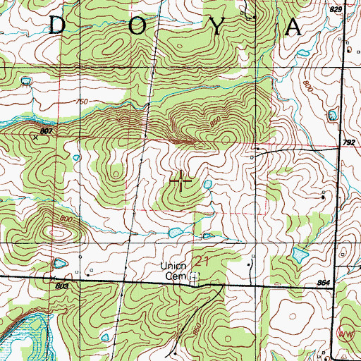 Topographic Map of Township of Doyal, MO