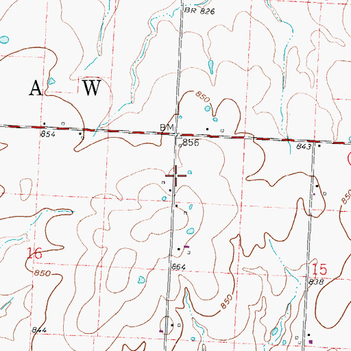 Topographic Map of Township of Monegaw, MO