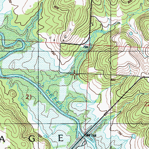 Topographic Map of Township of Osage, MO