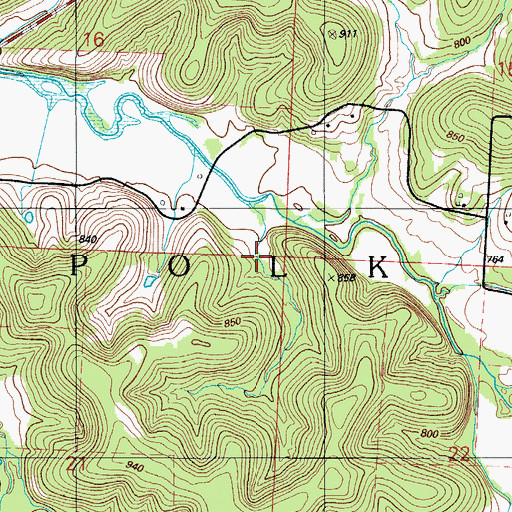 Topographic Map of Township of Polk, MO