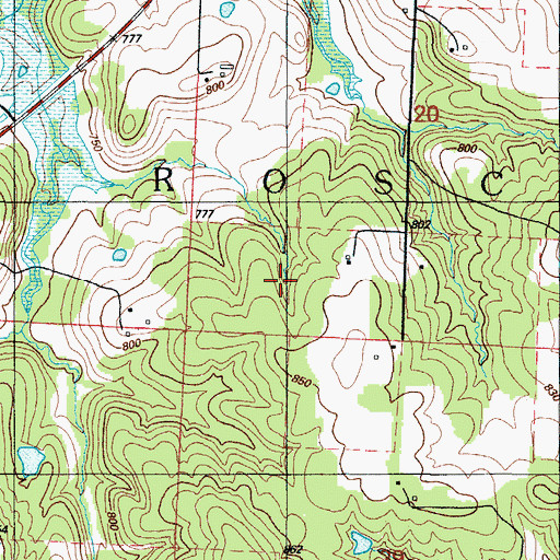 Topographic Map of Township of Roscoe, MO
