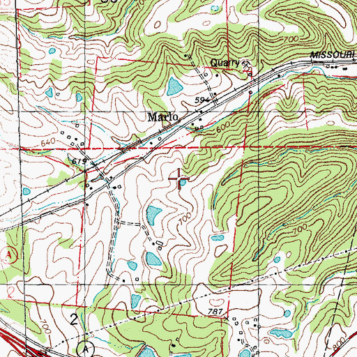 Topographic Map of Township of Sainte Genevieve, MO