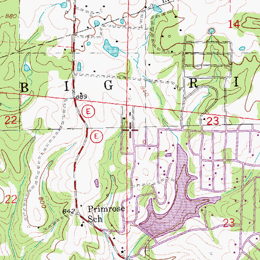 Topographic Map of Township of Big River, MO