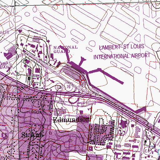 Topographic Map of Township of Airport, MO