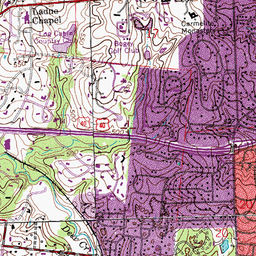 Topographic Map of Township of Clayton, MO