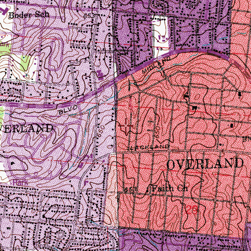 Topographic Map of Township of Midland, MO