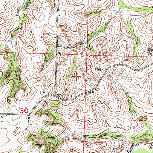 Topographic Map of Township of Cambridge, MO