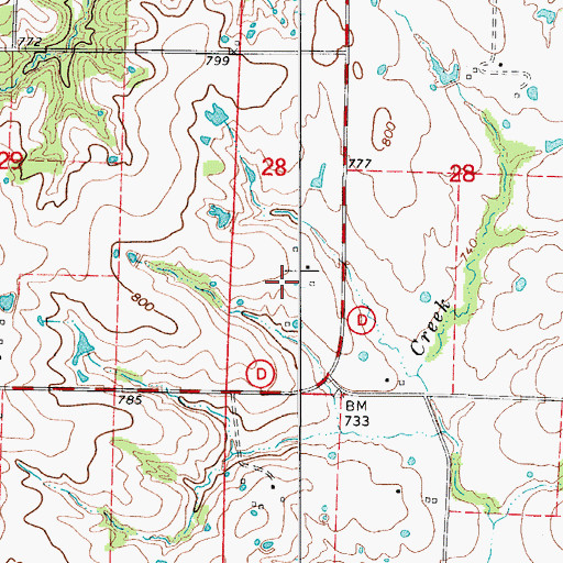 Topographic Map of Township of Clay, MO