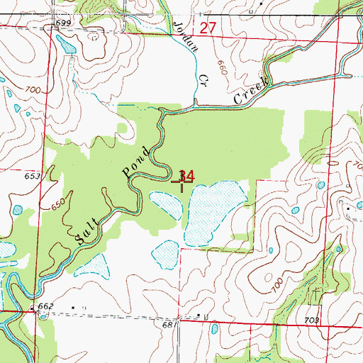 Topographic Map of Township of Salt Pond, MO
