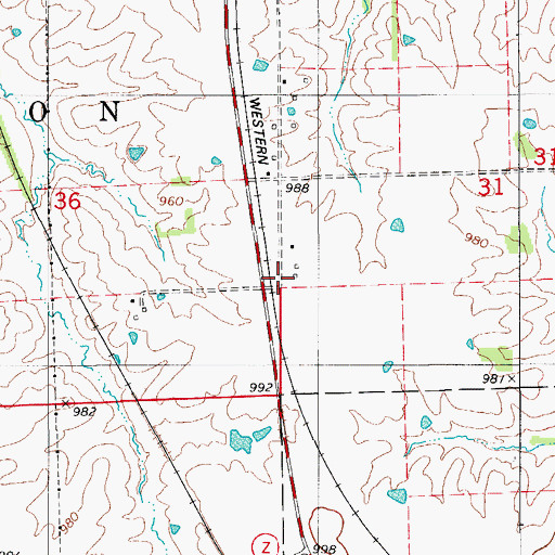 Topographic Map of Township of Chariton, MO