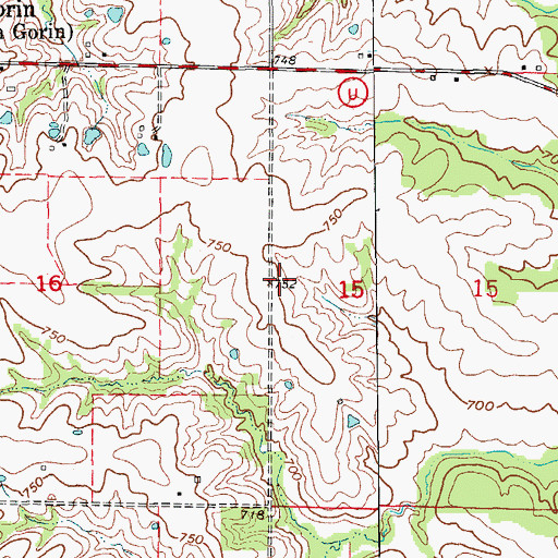 Topographic Map of Township of Harrison, MO